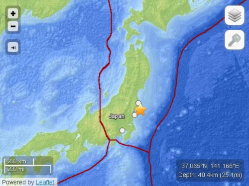 日本福岛近海发生5级地震安倍正在福岛视察